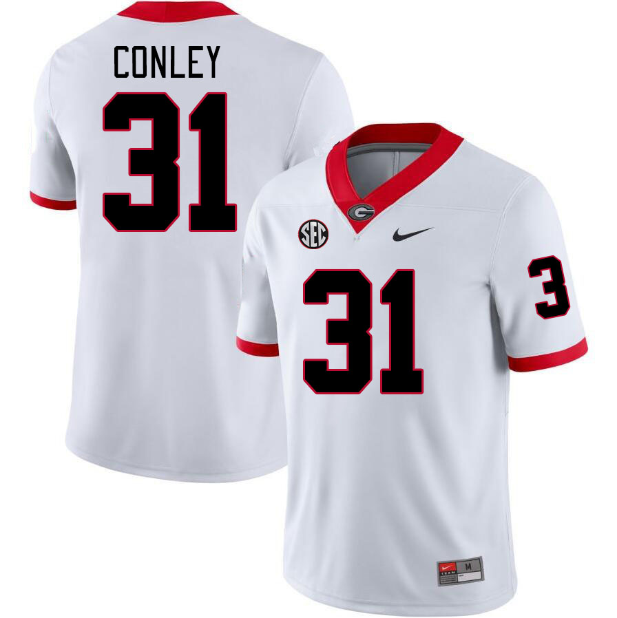 #31 Chris Conley Georgia Bulldogs Jerseys Football Stitched-White